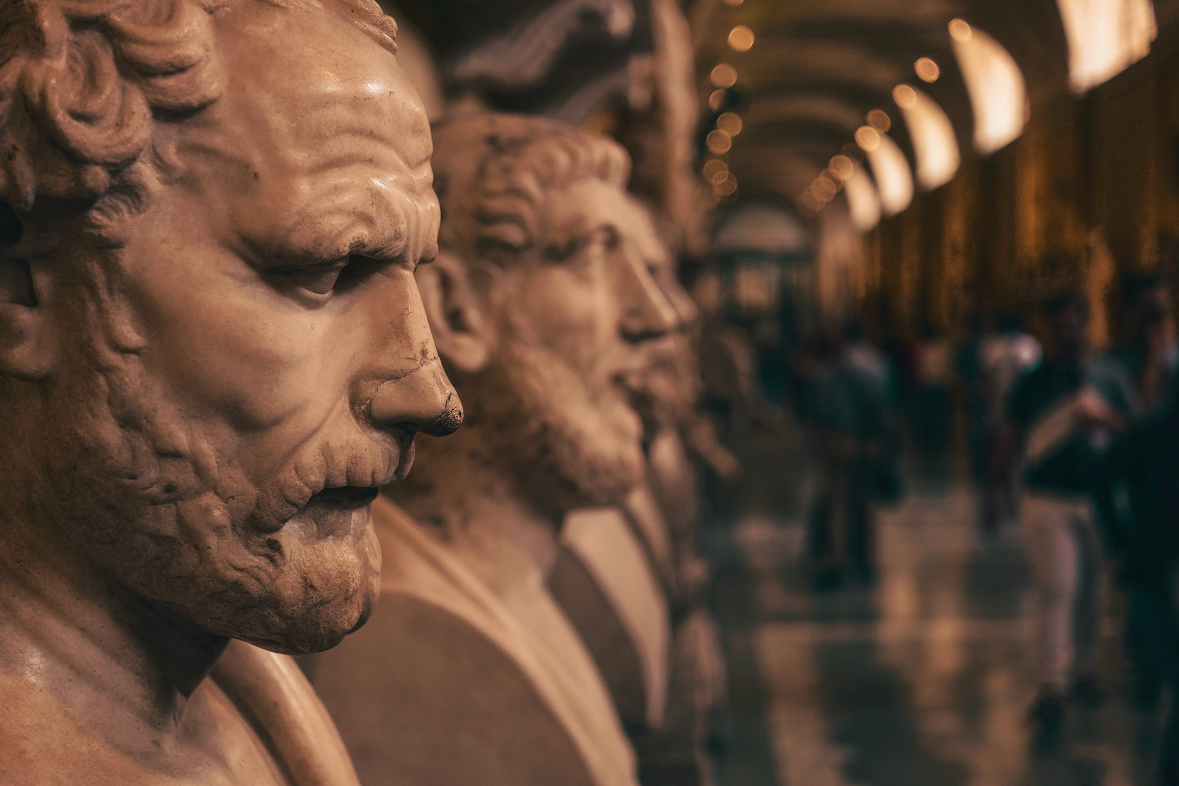 historical busts in a museum